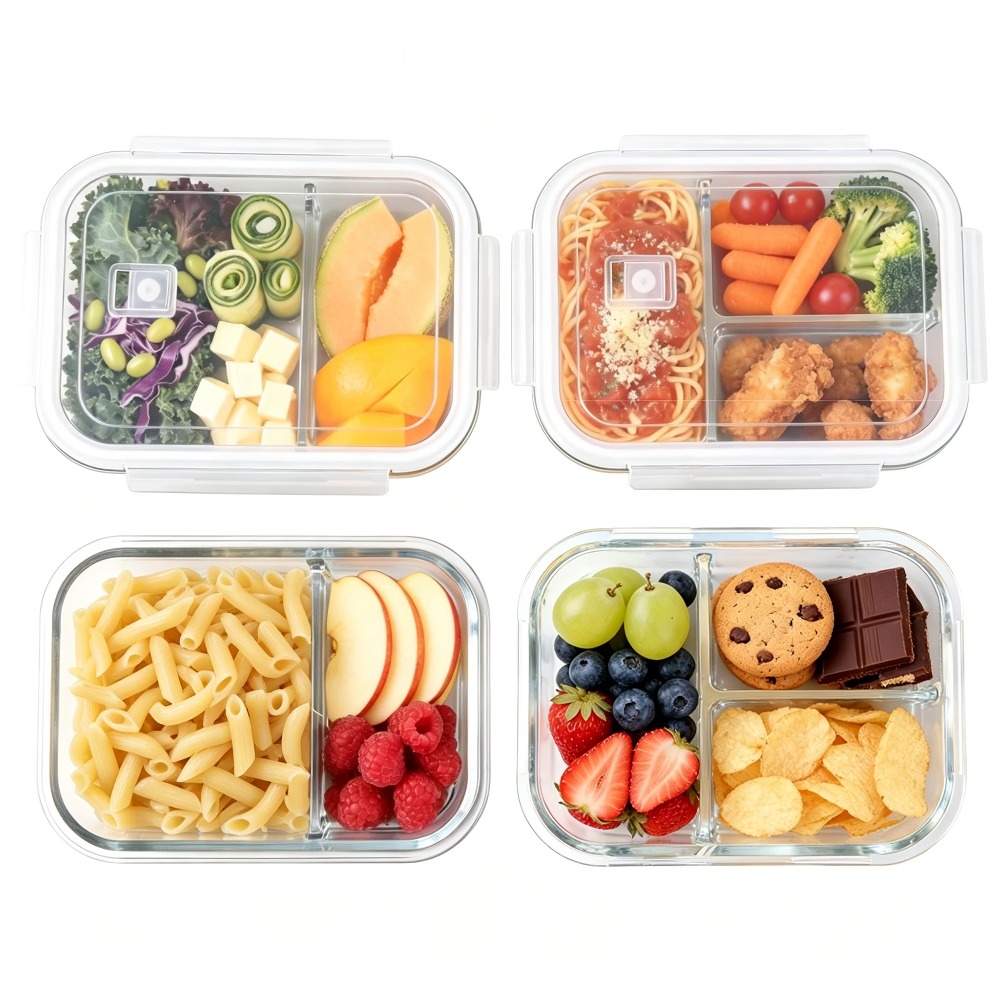 Meal Prep Box - Glass Food Storage Containers with Dividers