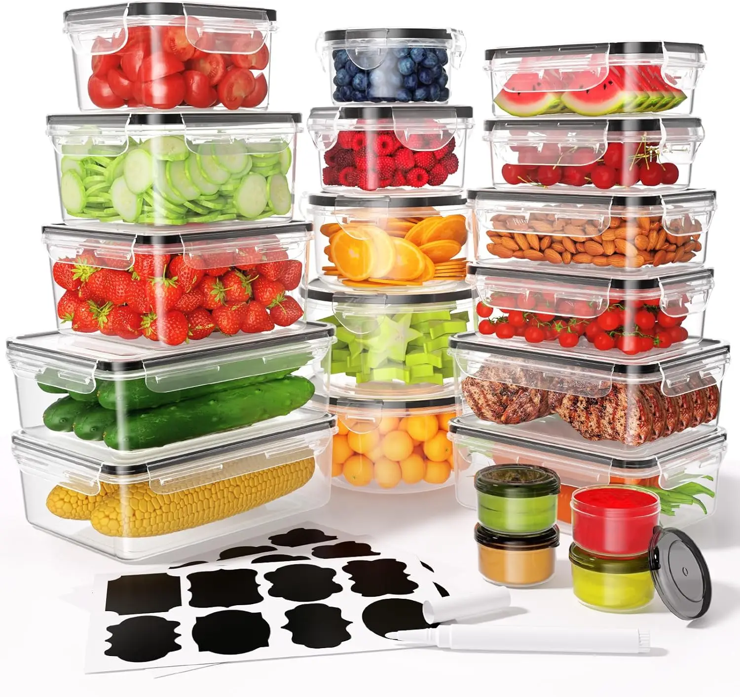 Meal Prep Glass Containers With Lids - 40 PCS Food Storage Containers with
