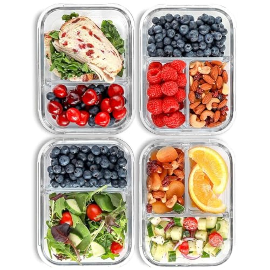 Meal Prep Glass Containers With Lids - Glass Meal Prep Containers, 2 3