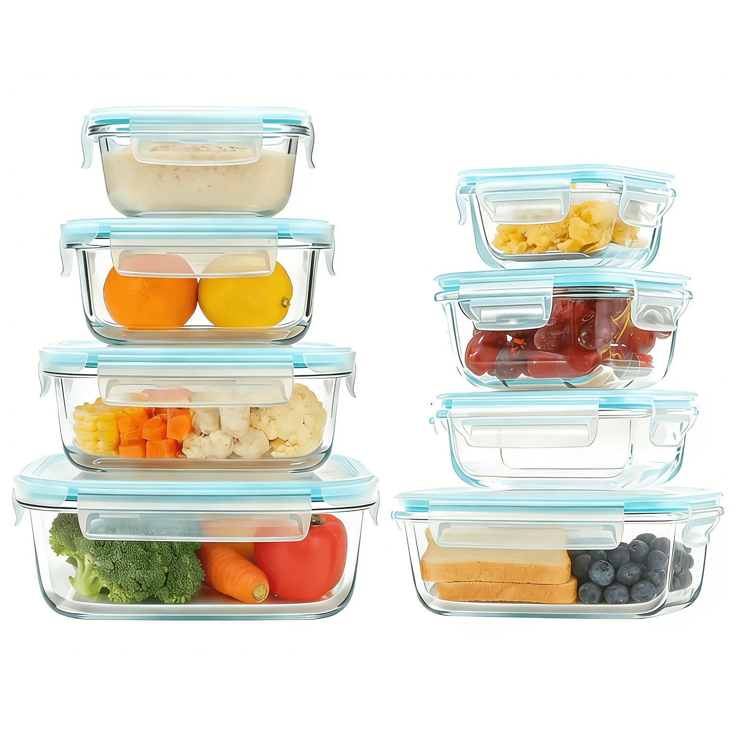 Meal Prep Box - Premium Glass Food Storage Containers, Airtight