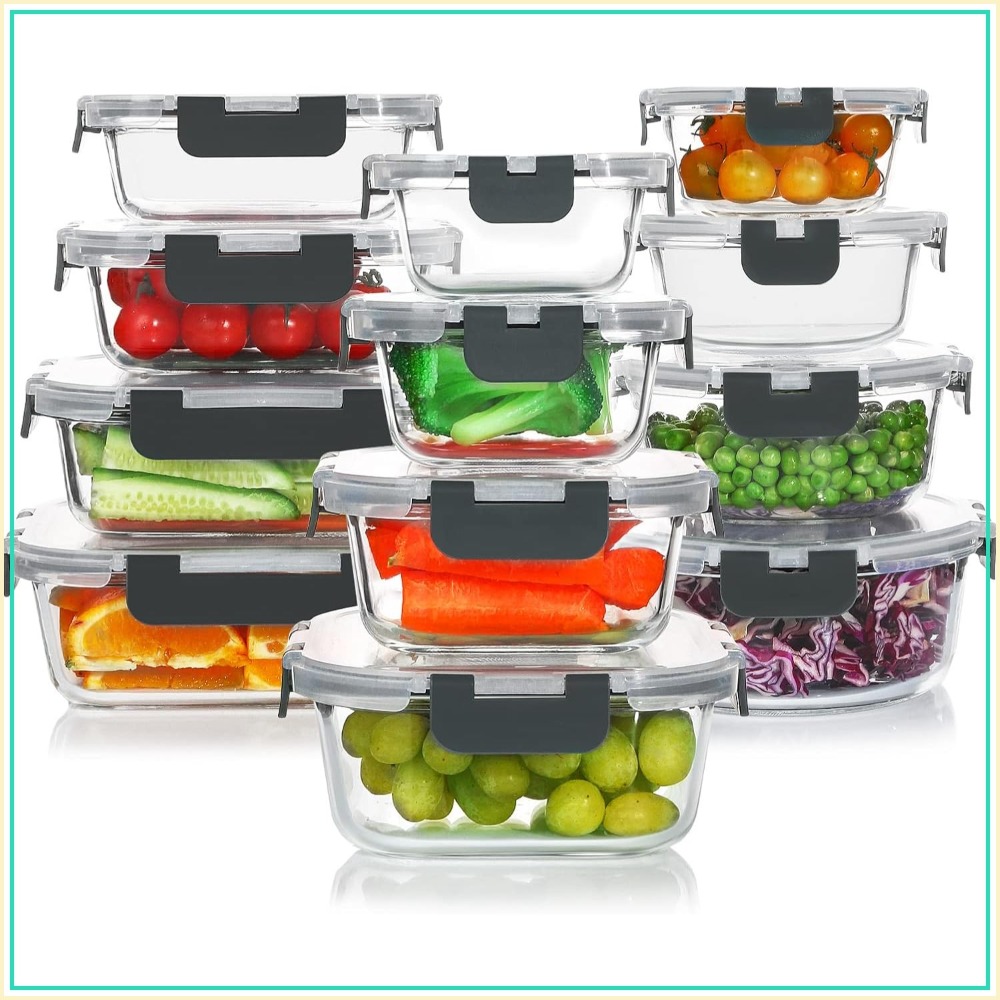 Meal Prep Glass Containers With Lids - 24-Piece Glass Food Storage Containers Set,