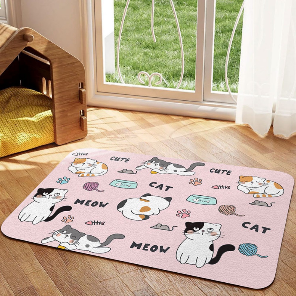Meal Prep Made Easy - VIKAMA Cartoon Cat Pet Eating Mat,