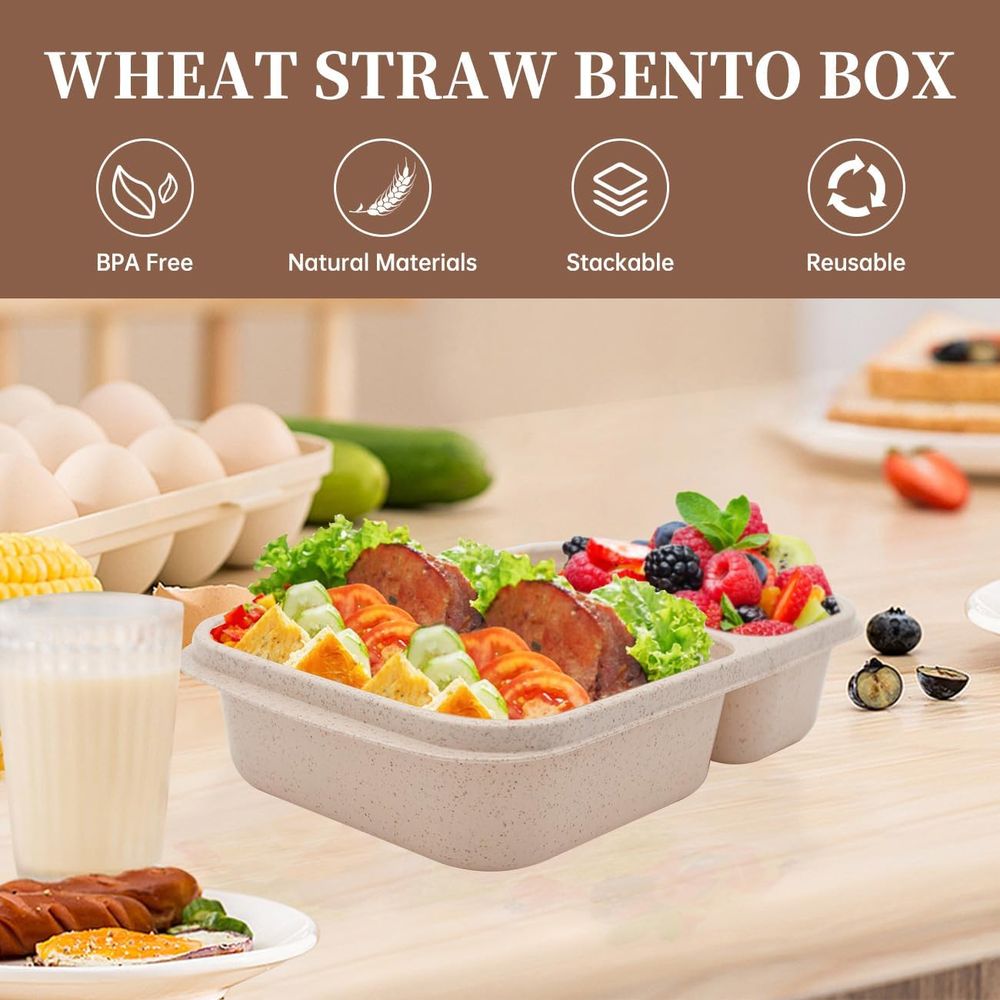 4 Pack Bento Lunch Box, 2 Comp - Meal Prep Box incelemesi ve fiyatı