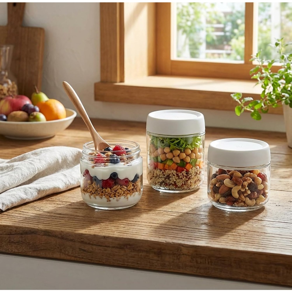 3 Pack 10oz Glass Jars with Sc - Meal Prep Glass Containers With Lids incelemesi ve fiyatı
