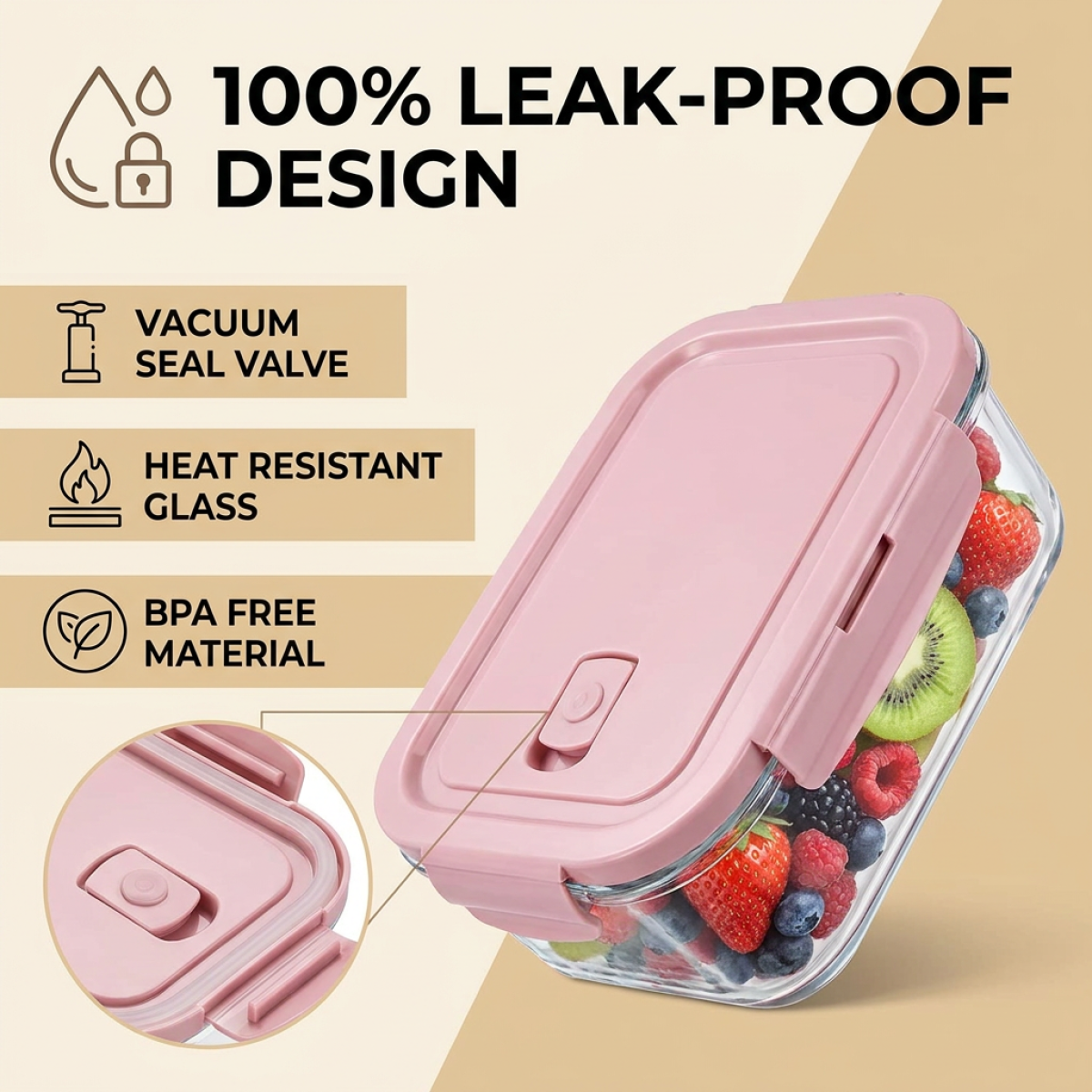 2pcs High Borosilicate Glass F - Meal Prep Glass Containers With Lids incelemesi ve fiyatı