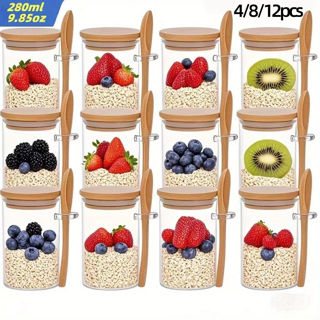 4/8/12Pcs, Oatmeal Breakfast C - Meal Prep Glass Containers With Lids incelemesi ve fiyatı
