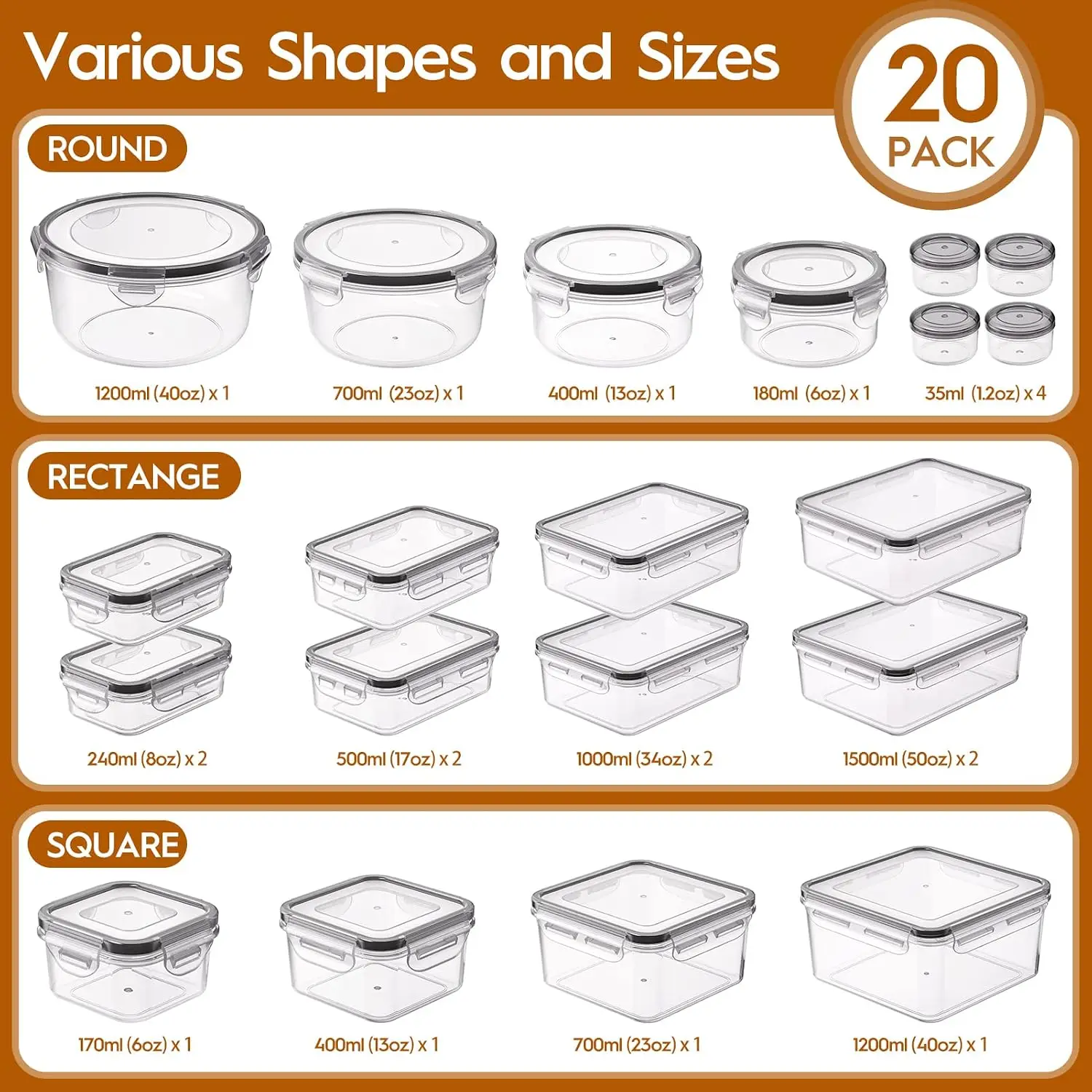 40 PCS Food Storage Containers - Meal Prep Glass Containers With Lids incelemesi ve fiyatı
