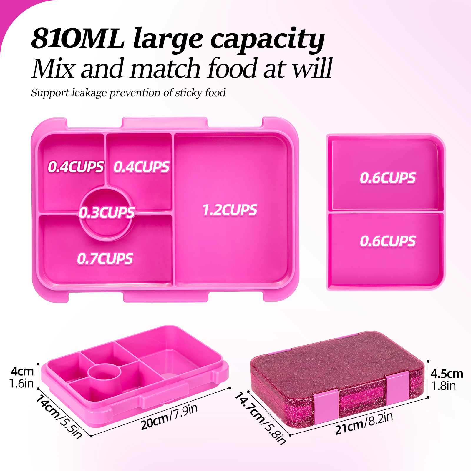 Glitter Style Kids Bento Lunch - Meal Prep Box incelemesi ve fiyatı
