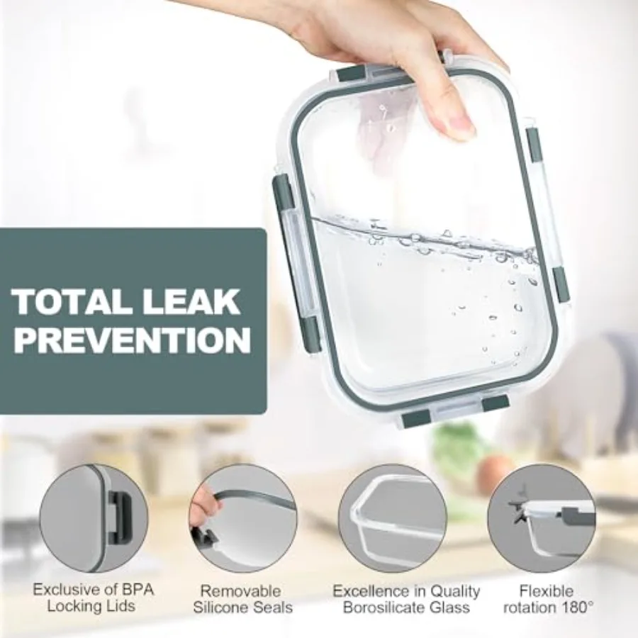 10 Pack Glass Meal Prep Contai - Meal Prep Glass Containers With Lids incelemesi ve fiyatı