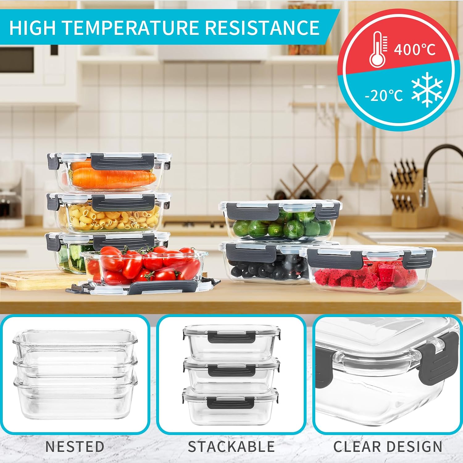 10 Pack Glass Meal Prep Contai - Meal Prep Glass Containers With Lids incelemesi ve fiyatı