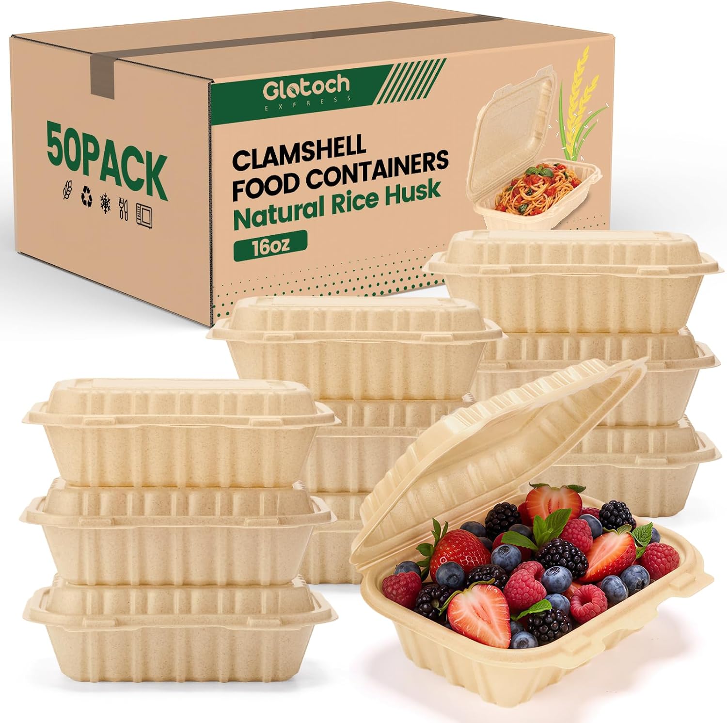 50 Pack 16oz Clamshell Take Ou - Meal Prep Box incelemesi ve fiyatı