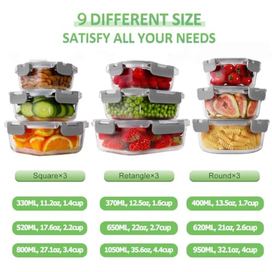 Glass Food Storage Containers  - Meal Prep Glass Containers With Lids incelemesi ve fiyatı