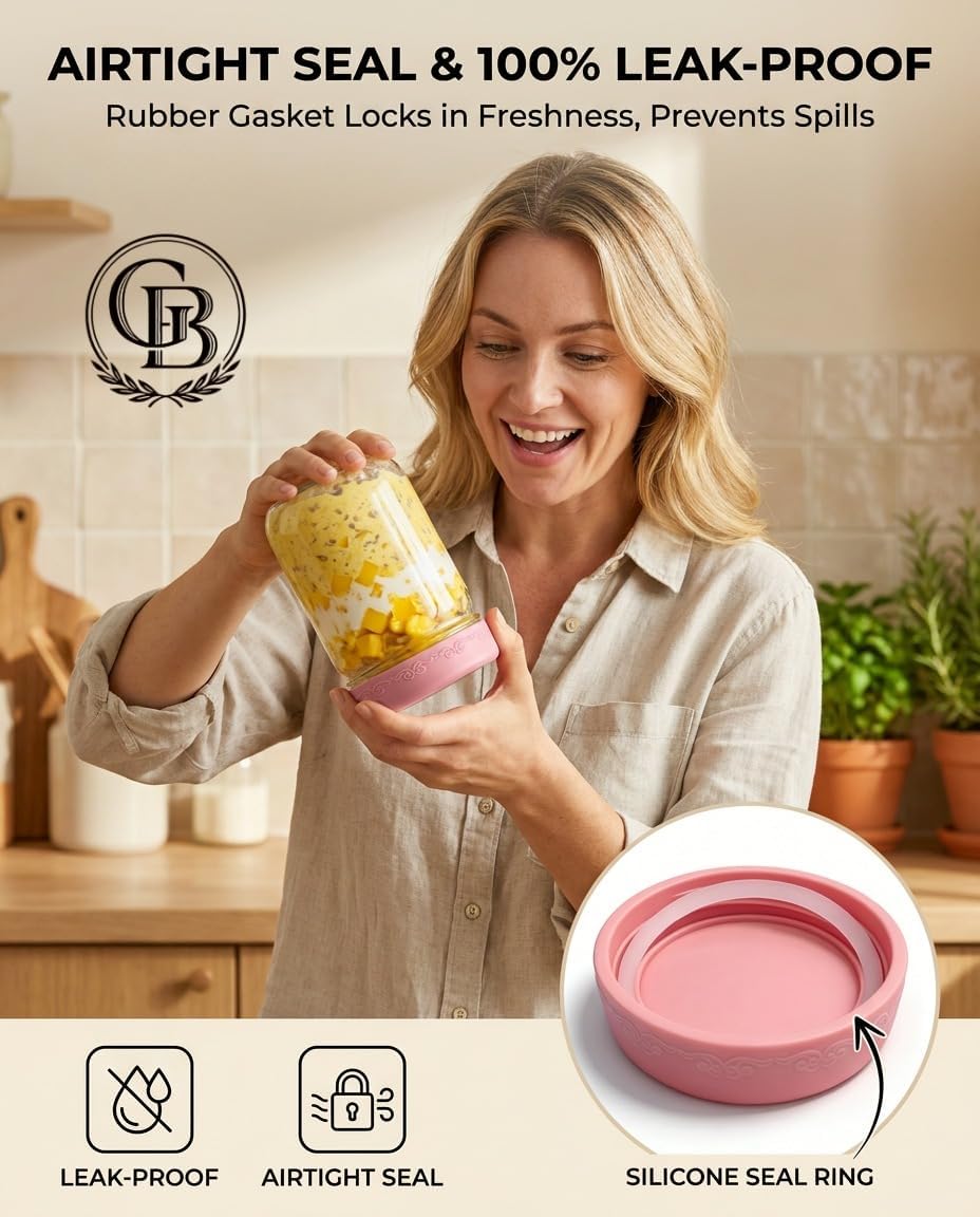16 OZ 4Pack, Overnight Oats Ja - Meal Prep Glass Containers With Lids incelemesi ve fiyatı