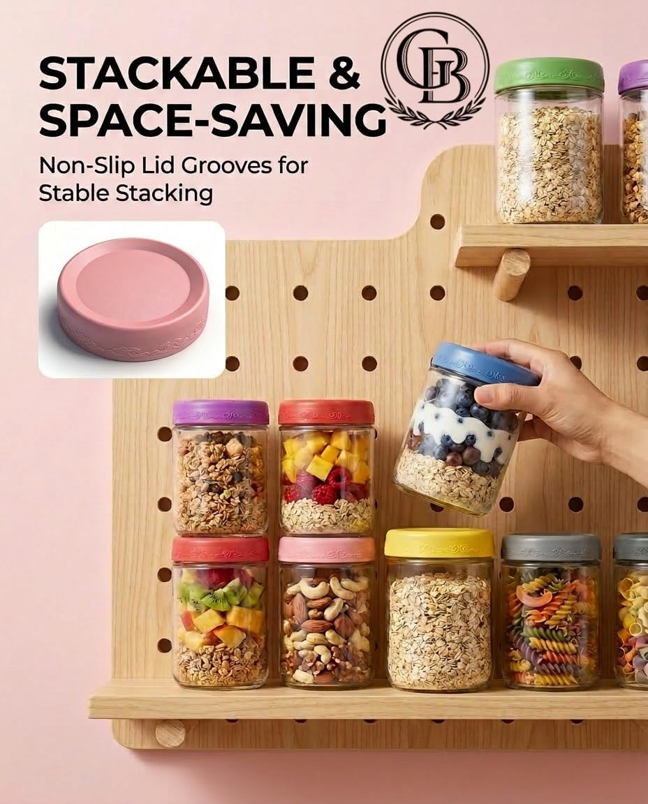 16 OZ 4Pack, Overnight Oats Ja - Meal Prep Glass Containers With Lids incelemesi ve fiyatı