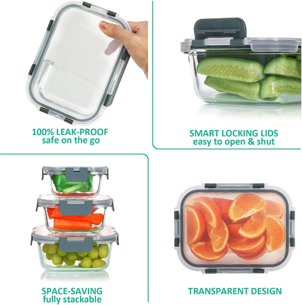 24-Piece Glass Food Storage Co - Meal Prep Glass Containers With Lids incelemesi ve fiyatı