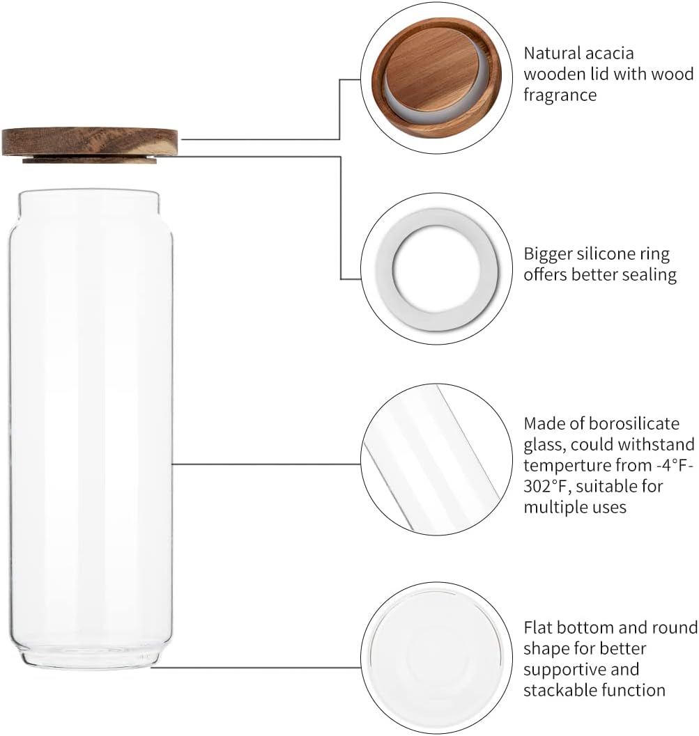 4 Pack 34 OZ Glass Jars with W - Meal Prep Glass Containers With Lids incelemesi ve fiyatı