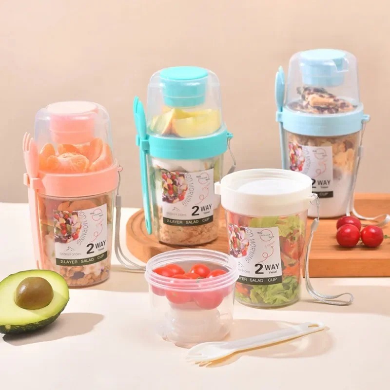 Portable Salad Cup Double Oatm - Meal Preparation incelemesi ve fiyatı