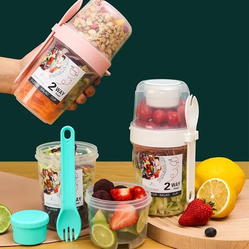 Portable Salad Cup Double Oatm - Meal Preparation incelemesi ve fiyatı