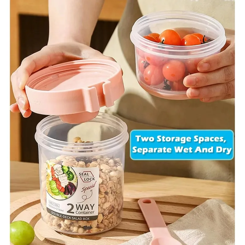 Portable Salad Cup Double Oatm - Meal Preparation incelemesi ve fiyatı