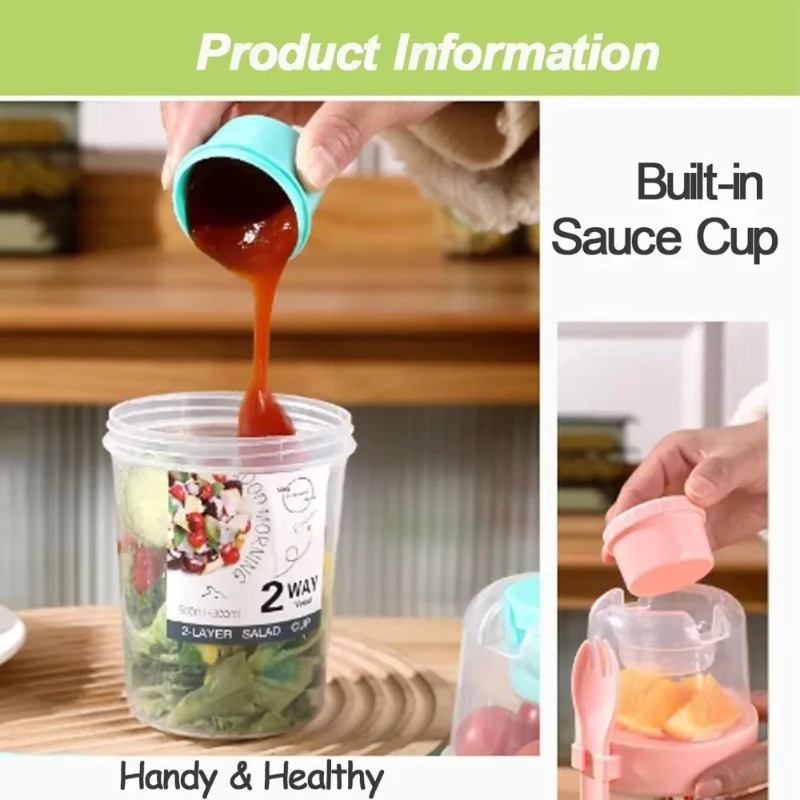 Portable Salad Cup Double Oatm - Meal Preparation incelemesi ve fiyatı