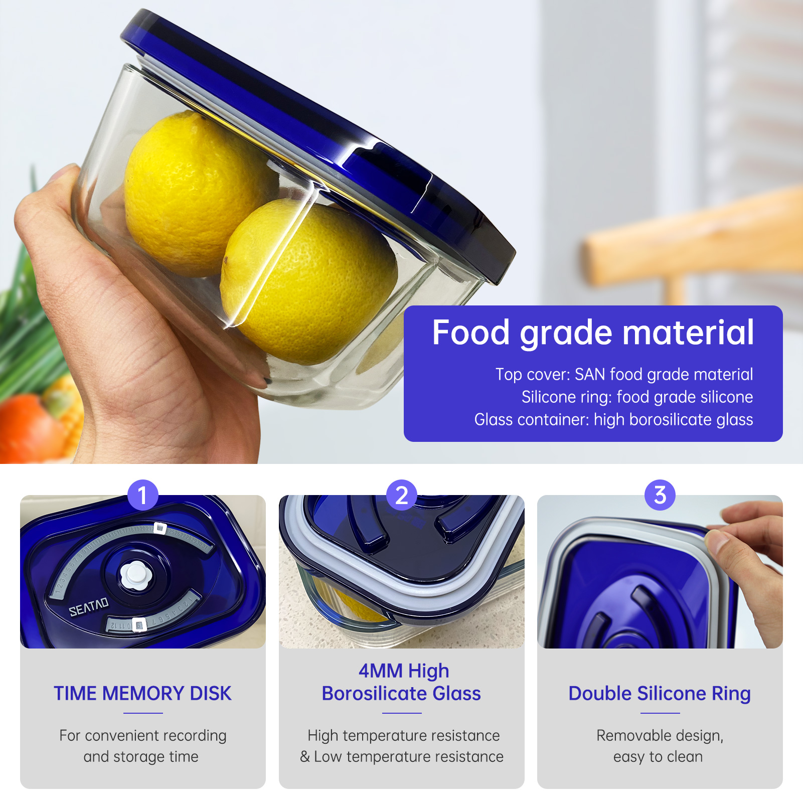 SEATAO Glass Food Storage Cont - Meal Prep Glass Containers With Lids incelemesi ve fiyatı